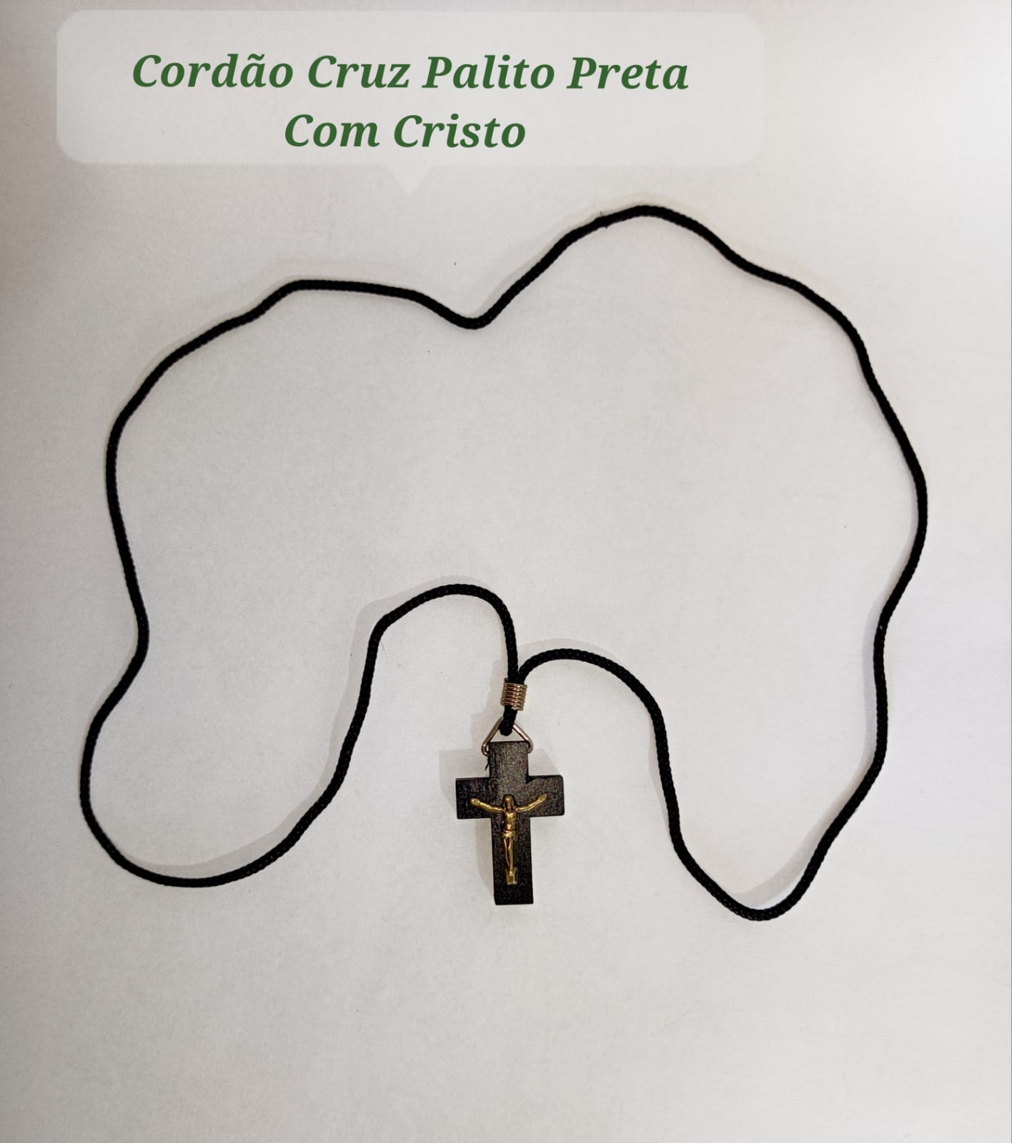 CORDÃO CRUZ PALITO COM CRISTO