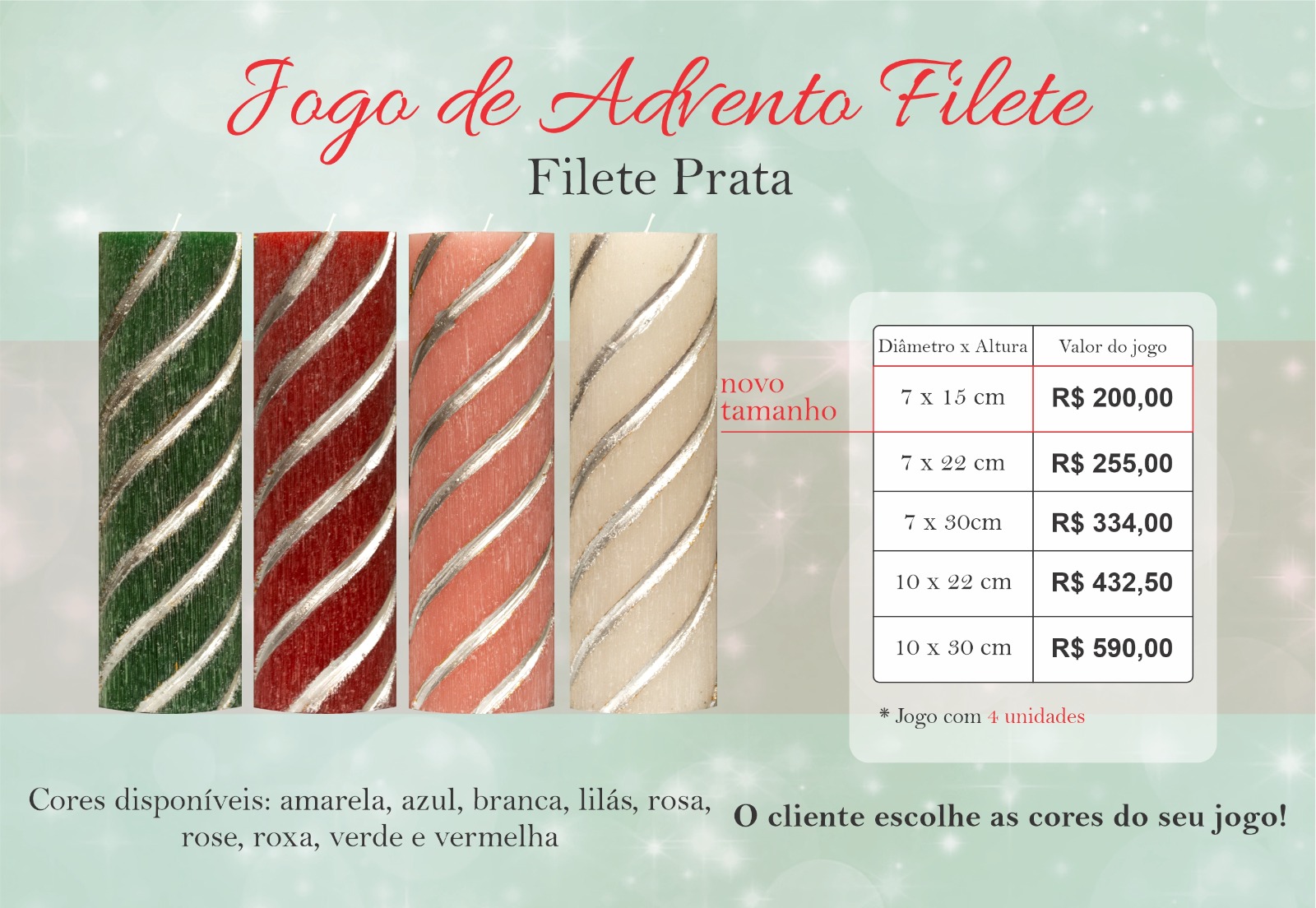 JOGO DE ADVENTO FILETE PRATA