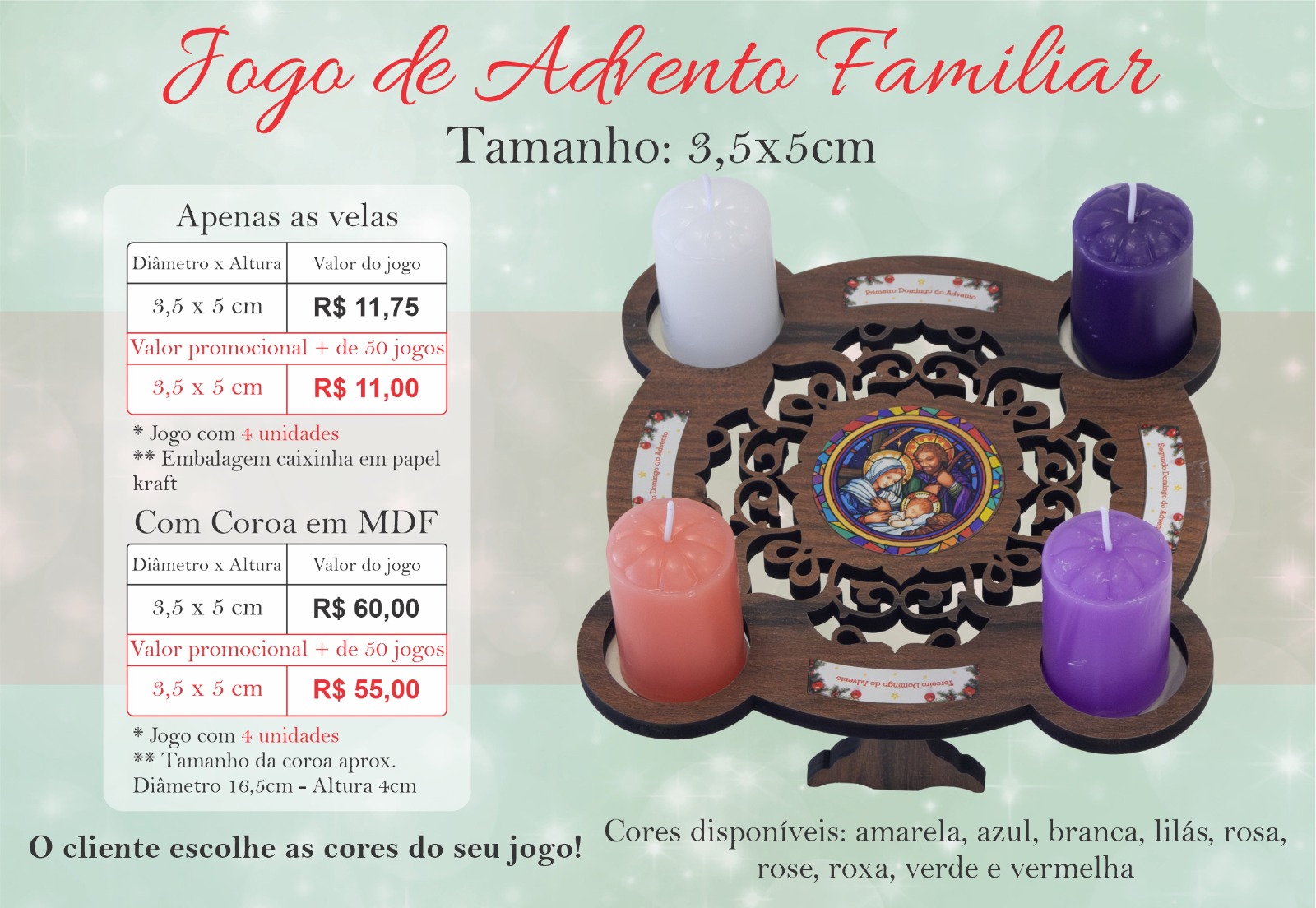 JOGO DE ADVENTO FAMILIAR 3,5X5
